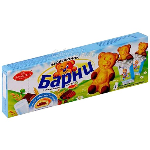 Пирожное Медвежонок Барни с шоколадной начинкой - калорийность ...