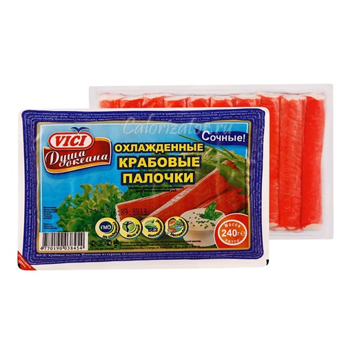 Крабовые палочки Vici сочные - калорийность, полезные свойства, польза ...