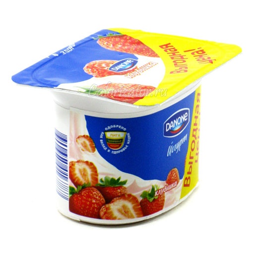 Йогурт Danone Клубника - калорийность, полезные свойства, польза и вред ...