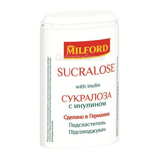 Сахарозаменитель Milford сукралоза с инулином - калорийность, полезные ...