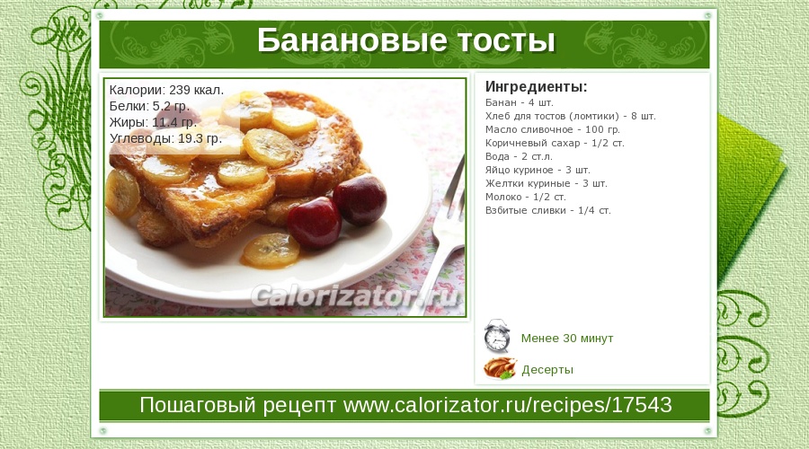 Тост белый ккал на Тост белый ккал на