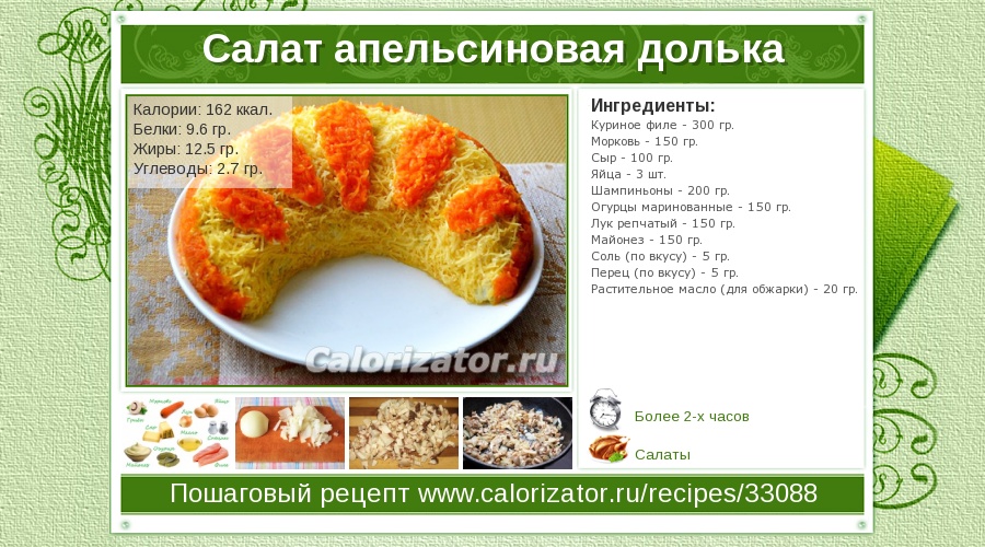 Салат долька апельсин рецепт с пошагово Салат долька апельсин рецепт с пошагово
