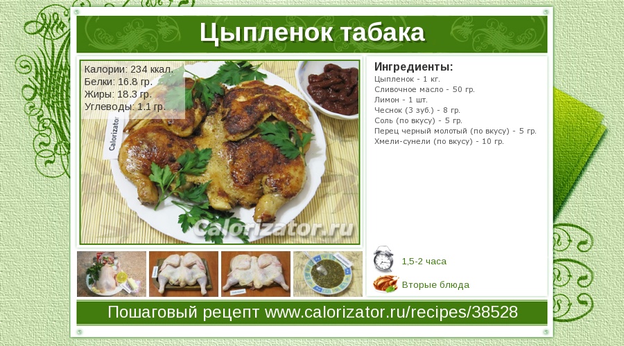 Цыпленок табака на сковородке рецепт
