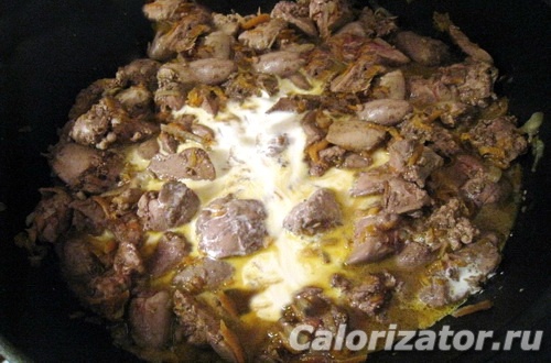 Рецепт из куриных сердечек и печенки