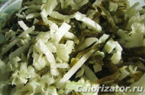 Калорийность салат с морской капустой с майонезом Калорийность салат с морской капустой с майонезом