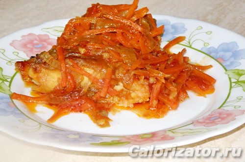 тушеная треска с луком и морковью в мультиварке