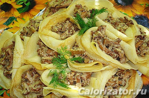 Блины с лисичками Блины с лисичками