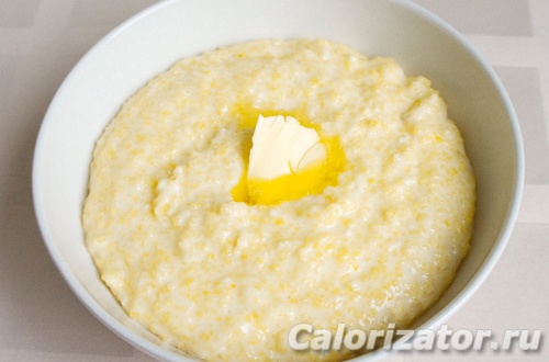 Калорийность каши кукурузной на молоке с маслом и сахаром калорийность 9