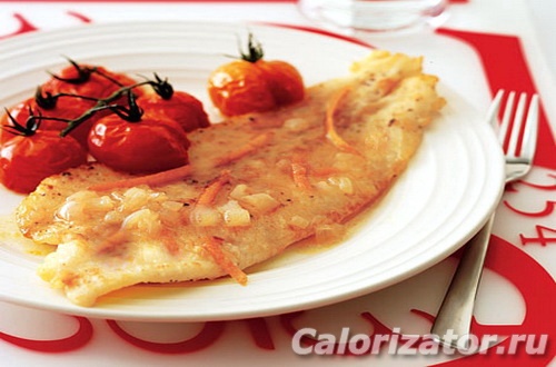 Камбала с овощами Камбала с овощами