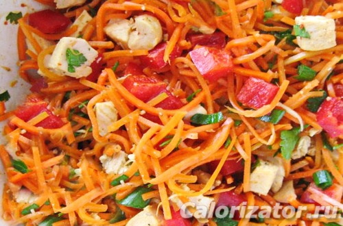 Салат с куриной грудкой и морковью Салат с куриной грудкой и морковью