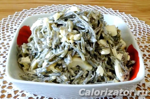 Салат из морской капусты с яйцом калорийность