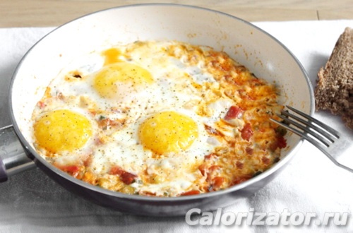 Яичница с овощами Яичница с овощами