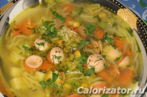 Суп с сардельками Суп с сардельками