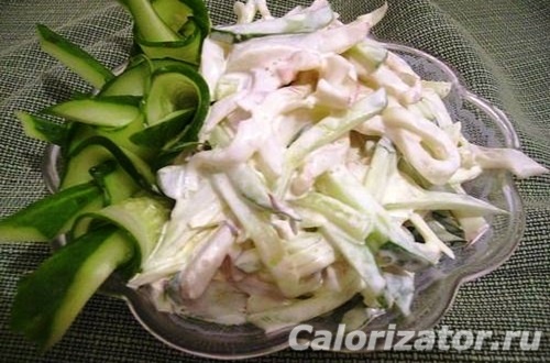 салат с кальмарами и яйцом и огурцом рецепт с фото онлайн салат с кальмарами и яйцом и огурцом рецепт с фото