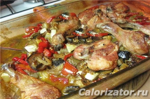 курочка с овощами в духовке рецепт с фото онлайн курочка с овощами в духовке рецепт с фото