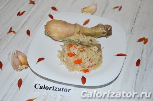 Рис с куриным окороком на сковороде Рис с куриным окороком на сковороде