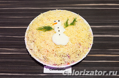 Салат Снеговик с шампиньонами Салат Снеговик с шампиньонами