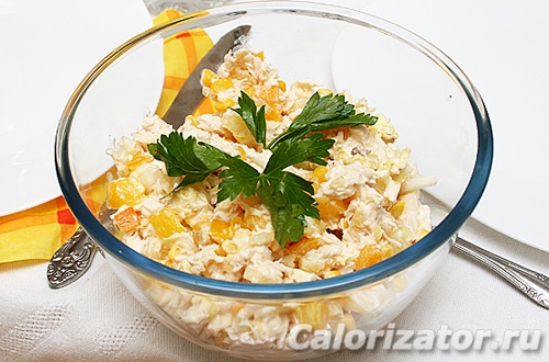 Салат Курица с ананасами Салат Курица с ананасами