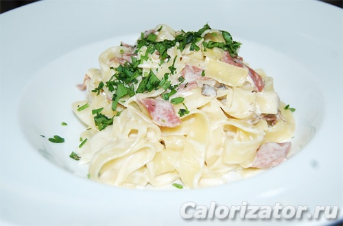 Паста с ветчиной и сыром Паста с ветчиной и сыром