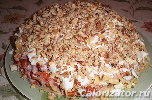 Салат с грибами и окороком Салат с грибами и окороком