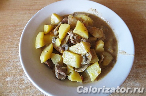 Куриная печень с грибами в сметане Куриная печень с грибами в сметане