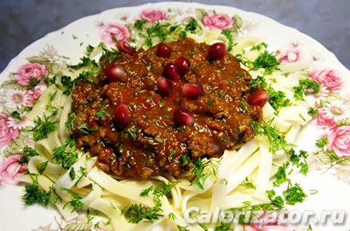 Томатный соус с мясным фаршем Томатный соус с мясным фаршем