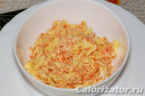 Сырный салат с морковью Сырный салат с морковью