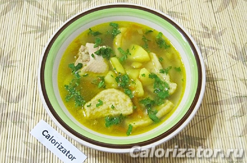 Суп с клецками и куриными крылышками Суп с клецками и куриными крылышками