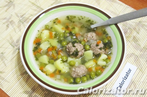 Суп с горошком и фрикадельками Суп с горошком и фрикадельками