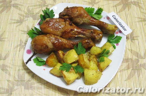 Куриные ножки, запеченные с картофелем Куриные ножки, запеченные с картофелем