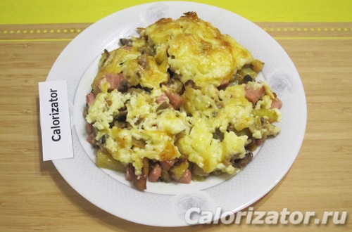 Запеканка с грибами и колбасой Запеканка с грибами и колбасой