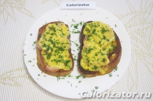 Гренки с ветчиной и сыром Гренки с ветчиной и сыром