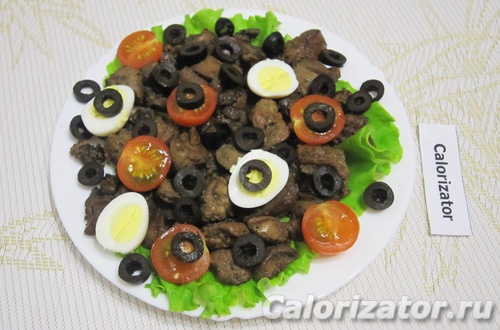 Салат с куриной печенкой Салат с куриной печенкой