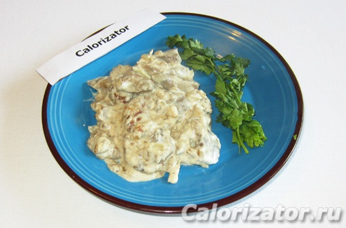 Куриная печень в сметане Куриная печень в сметане