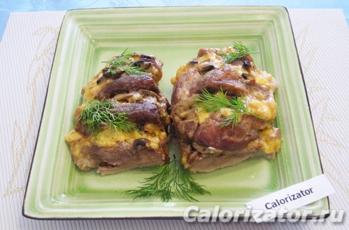Запеченное мясо с грибами и сыром Запеченное мясо с грибами и сыром