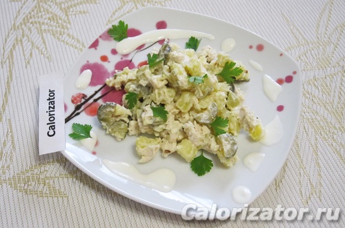 Салат с куриным филе и белым вином Салат с куриным филе и белым вином