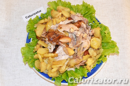 Курица с яблоками и картофелем Курица с яблоками и картофелем