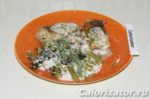 Хек с овощами под горчичным соусом Хек с овощами под горчичным соусом