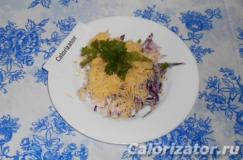 Салат из капусты и крабового мяса Салат из капусты и крабового мяса