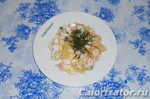 Салат из крабового мяса и фетаксы Салат из крабового мяса и фетаксы