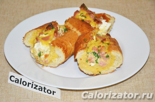 Багет фаршированный сыром и яйцом Багет фаршированный сыром и яйцом