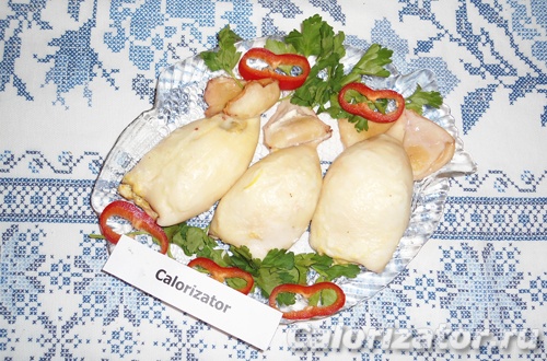 Кальмар, фаршированный яйцом и грибами Кальмар, фаршированный яйцом и грибами