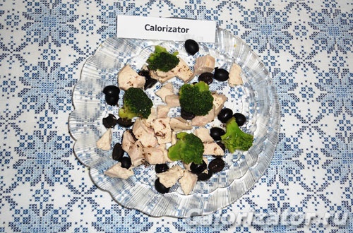 Теплый салат из брокколи с курицей Теплый салат из брокколи с курицей