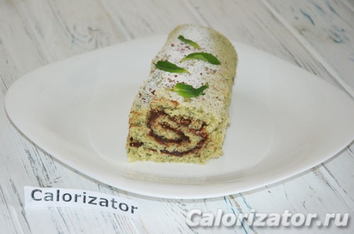 Мятный рулет с шоколадным кремом Мятный рулет с шоколадным кремом
