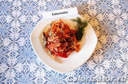 Салат из печени с овощами Салат из печени с овощами