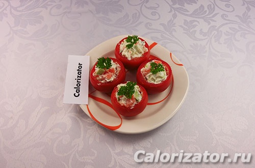 Томаты с семгой и сыром Томаты с семгой и сыром