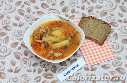 Постные щи с фасолью Постные щи с фасолью