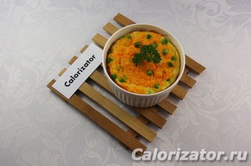 Морковная запеканка с горошком Морковная запеканка с горошком