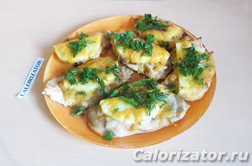Курица с ананасом и сыром Курица с ананасом и сыром