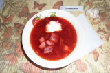 Красный борщ с мясом индейки Красный борщ с мясом индейки